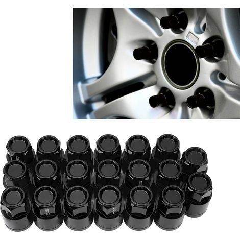 20 Sätze Radmutternschrauben, 19 mm dick und 42 mm lang, M121,5, mit Montagehülsen, schwarz. (1/5)