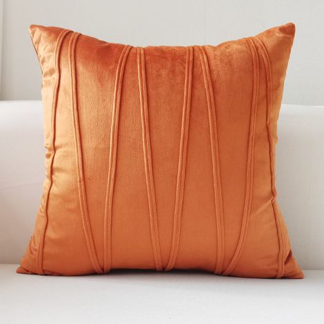 Coussin Décoratif Sans Noyau 4 Pièces 40x40cm Housse de Coussin de Canapé Style Scandinave Uni Orange - Oreiller de Bureau et de Chevet Yzg (1/4)