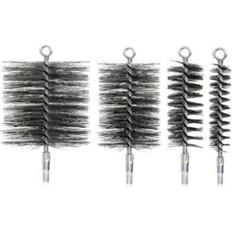 4PCS Brosse de Ramonage Cheminée, Kit Ramonage Poele Pellet Brosse de Chaudière Métallique, Ø 30/50/80/110mm, Longueur 185mm (1/5)