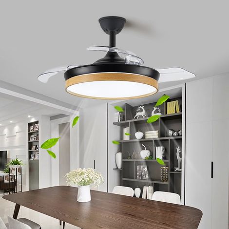 Ventilateur de plafond avec lumière et télécommande, Ventilateur LED à intensité variable, 3 températures de couleur, 6 vitesses, minuterie, 108 cm (1/5)