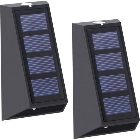 2pièces Luminaire Solaire Applique Murale Exterieur Lampe Solaire Led Pour (1/5)