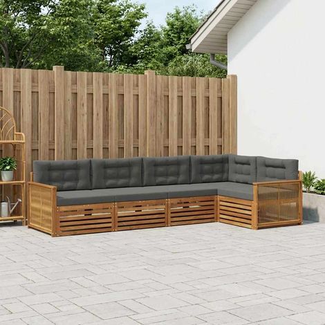 vidaXL Outdoor-Sofagarnitur mit Kissen 5 pcs Natur und Anthrazit (1/5)