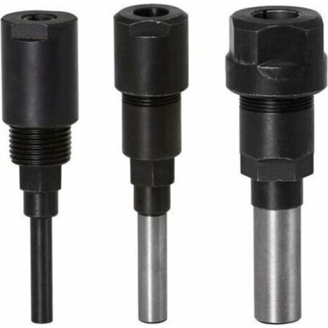 Router Collet Extension Bit de routeur Extension de collet et rognage Découpage Machine de gravure Extender Porte-mandrin de travail du bois Fraise (1/4 Shank+8MM Shank+1/2 Shank) (1/5)