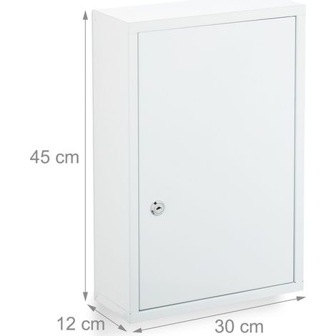 Armadietto da parete porta medicinali 3 scomparti pratico bagno in acciaio bianco 130016762