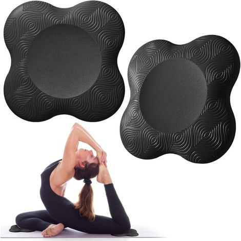 2 pcs Tapis de yoga antidérapants, tapis de yoga qui protègent les genoux, les poignets et les coudes-Noir-Fei Yu (1/5)