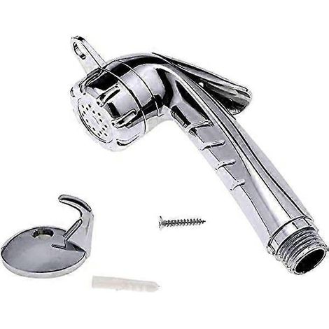 Pommeau de douche bidet haut de gamme avec finition chromée, gâchette marche/arrêt, design ergonomique, compatible avec les flexibles de douche standard. (1/5)