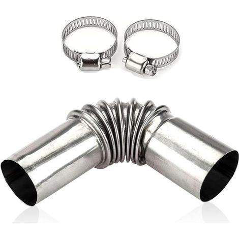 1 pièce raccords coudés en acier inoxydable pour tuyau d'échappement - 13 cm - Tuyau de ventilation en acier inoxydable - Chauffage auxiliaire - Tuyau d'échappement (1/5)