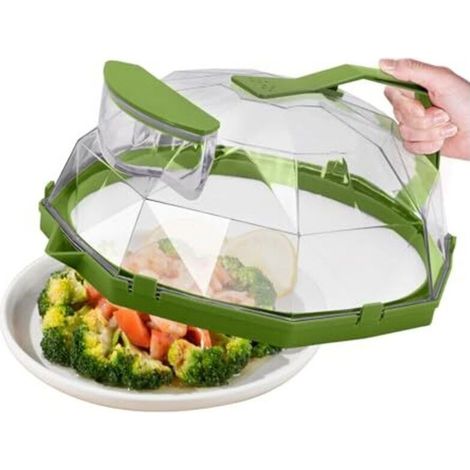 Couvercle pour micro-ondes avec poignée, couvercle pour micro-ondes de 26 cm, résistant aux éclaboussures, injection d'eau spéciale, couvercle de conservation pour chauffer les aliments, vert (1/5)