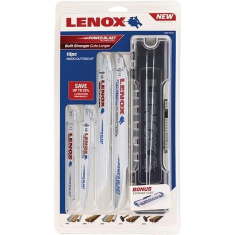 LENOX BIM-Säbelsägeblätter-Set 13-tlg. für Holz 3 x 656R, 3 x 610R, 2 x 966G, 2 x 966R, 3 x 810R (1/2)