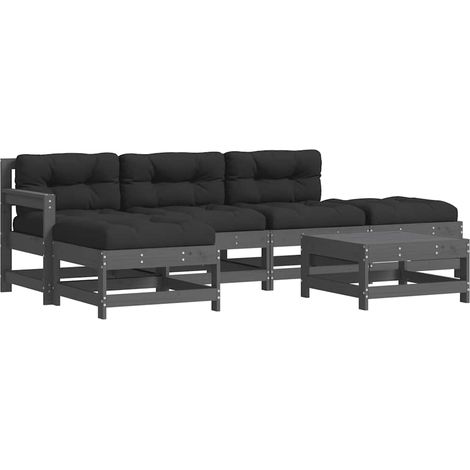 Maison Exclusive - Juego de muebles de jardín 6 pzas y cojines ma (1/5)