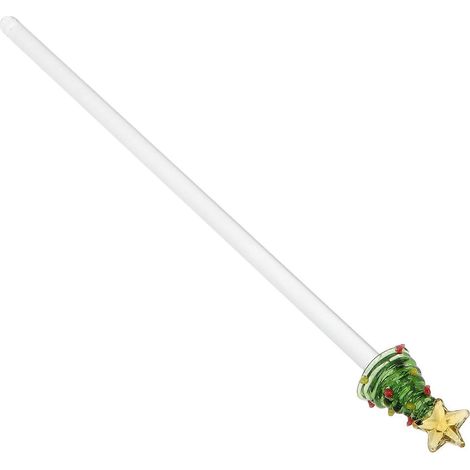 Bâtonnet mélangeur en verre en forme de sapin de Noël, compatible avec les cocktails pour les fêtes (1/5)