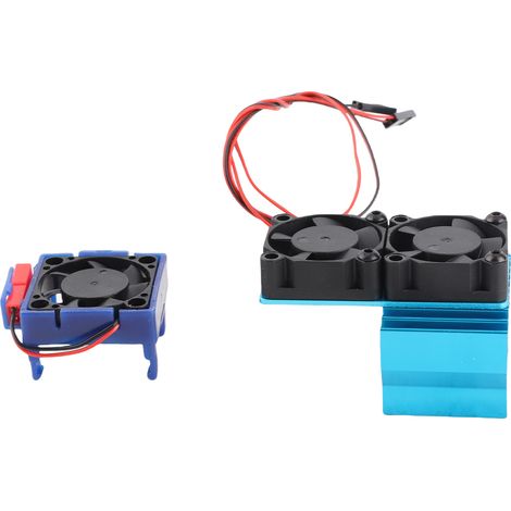 Ortviai Ventilateur de refroidissement ESC et moteur pour Traxxas Slash 4x4, Stampede, Rustler, Hoss, Velineon VXL-3s – Aluminium/Plastique Bleu (1/5)