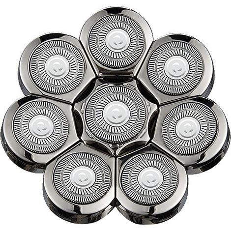 Tête de rasoir de rechange pour rasoir électrique pour homme - Tête de rasoir chauve pour homme - Rasoir électrique chauve - 8D - Argent (1/5)