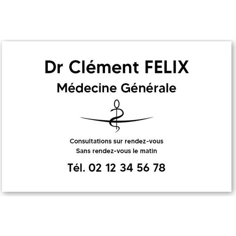 Plaque professionnelle personnalisée avec logo en PVC pour médecin - Format 30 cm x 20 cm (1/3)