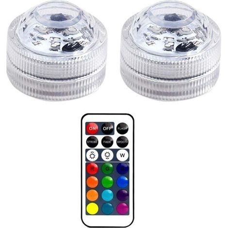 Mini-LED-Unterwasserleuchten, LED-Unterwasserleuchten mit Fernbedienung, RGB-Mehrfarben-Unterwasserleuchten für Pool, Vase, Spa, Aquarium, Teich, 2 Stück (1/4)