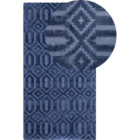 Tappeto blu scuro 80 x 150 cm a pelo corto Adatepe