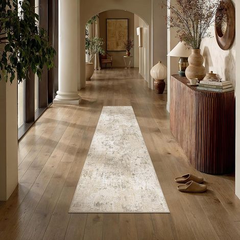Moderne Tapis Couloir 60x180cm Beige Lavable en Machine Rug (1/5)