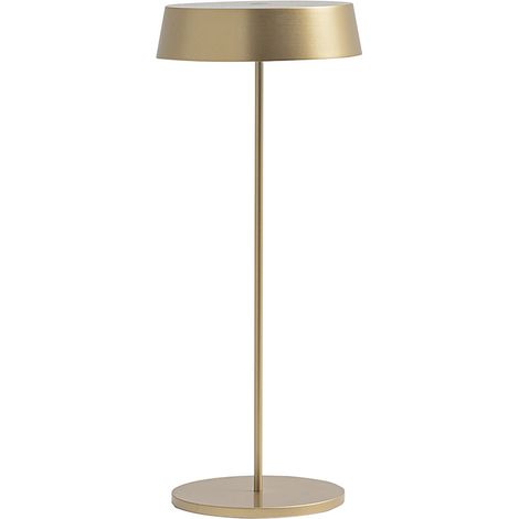 Inemuri Lampada da Tavolo Portatile Oro LED 2,2W 2700K IP54, Ricaricabile USB, Dimmer Touch Integrato - Rossini Illuminazione (1/5)
