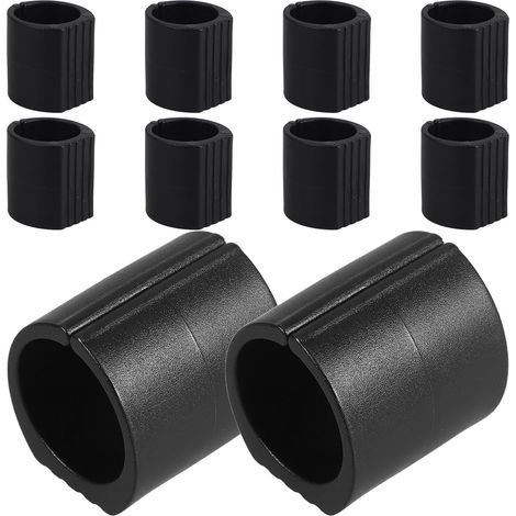 Lot de 12 protections sol noires en plastique pour pieds chaise, (1/5)