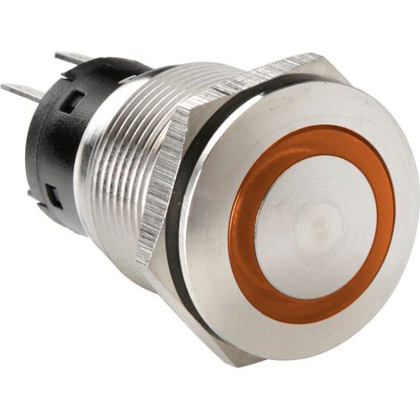 Interruttore a pulsante con spia a Led, 12/24V - Arancio (1/5)
