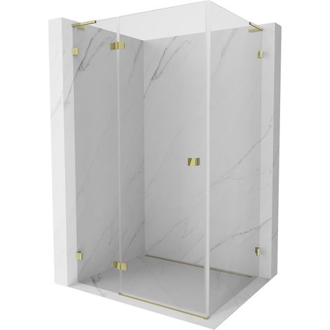 Mexen Lunar L cabine de douche pivotante gauche 100 x 90 cm, transparent, or - 834L-100-090-50-00-L (1/5)