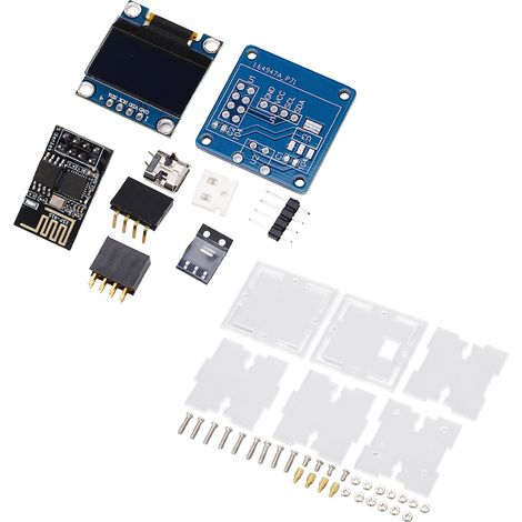 Kit de mini-horloge avec boîtier acrylique, affichage OLED, module de minuterie à monter soi-même, kit d'horloge électronique 5 V CC (1/5)