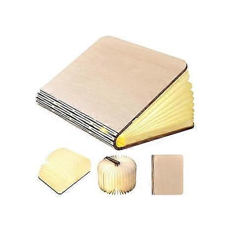 Große, faltbare LED-Buchlampe, wiederaufladbare Nachttischlampe mit USB-Akku, dekorative Beleuchtung, Stimmungslicht. Maße: 21,5 x 17 x 2,5 cm