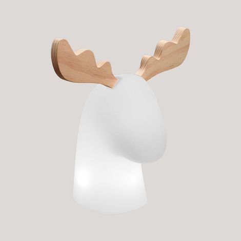 RUDY Lampada a forma di renna. Decorazione natalizia. Cavo con luce LED calda 3000K molto resistente per uso esterno. Realizzata in polietilene in Spagna (1/4)