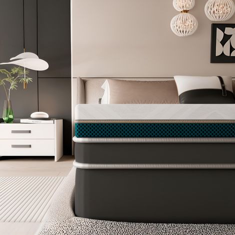 Surmatelas 90x190 cm en Mousse Gel - Hauteur de 7,5 cm - Topper de Matelas Respirant Anti-Dérapant et Pliable, Solution de Sommeil Moderne, Rembourrage en Mousse Mémoire, Support Ergonomique, Pour Dor