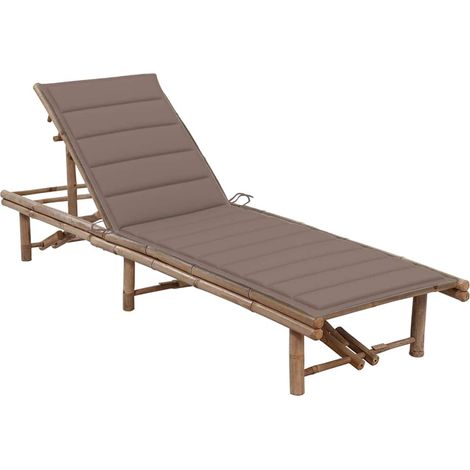 Bain de soleil avec coussin Chaise de jardin - Transat de jardin Bambou BV512852 - BonneVie (1/5)