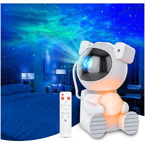 Astronaut Galaxy Projektor, Sternenprojektor mit Timer und Fernbedienung, Galaxie-Projektor mit Mondlampe, LED-Nebel Nachtlicht für Kinder, Erwachsene, Raumdekoration, Geschenk (1/5)