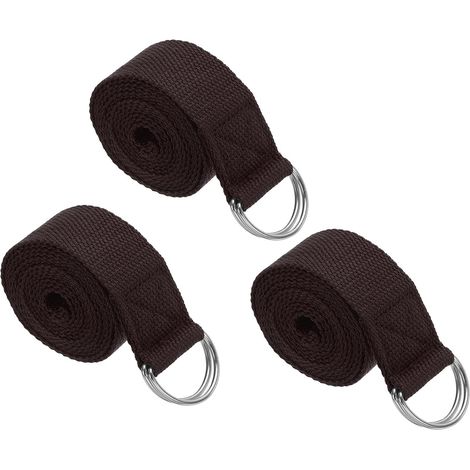 Sangle de yoga pour étirement en coton avec boucle en D réglable en métal pour fitness, pilates (1/5)