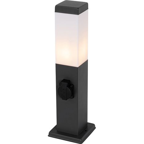 QAZQA Lampada da esterno con spina malios - Moderno - Acciaio,Plastico - Grigio scuro - Oblungo Max. 1 x Watt