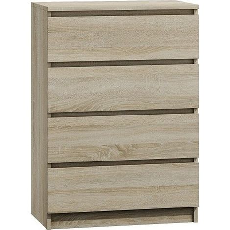 Kommode mit 4 Schubladen, Eiche Sonoma M4, Schlafzimmer, für Zuhause oder Büro