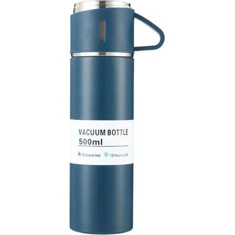 Bouteille isotherme double paroi en acier inoxydable, garde l'eau et le café au chaud ou au froid pendant 12 heures, étanche, idéale pour la maison, le bureau et les voyages. (1/5)