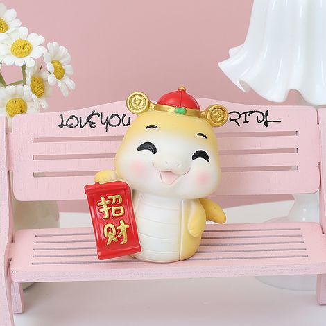 Kreative Auto-Konsolendekoration: Cartoon-Schlangenornament in Gelb – Glücksbringer zum Chinesischen Neujahr, glückverheißendes Geschenk (1/5)