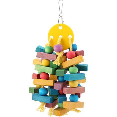 Jouet perroquet, jouets pour oiseaux, jouet suspendu en bois, balanoire pour perroquets, adapté aux perroquets et aux oiseaux (1/5)