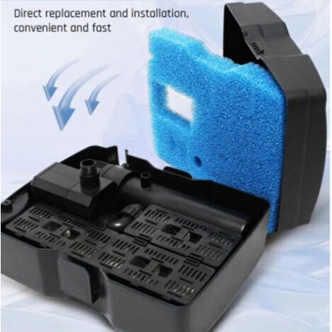 Mousse Filtrante - 4 Pièces - Compatible Avec Filtre CUF-6000 - Pour Filtration Mécanique Et Biologique - Bleu (1/3)
