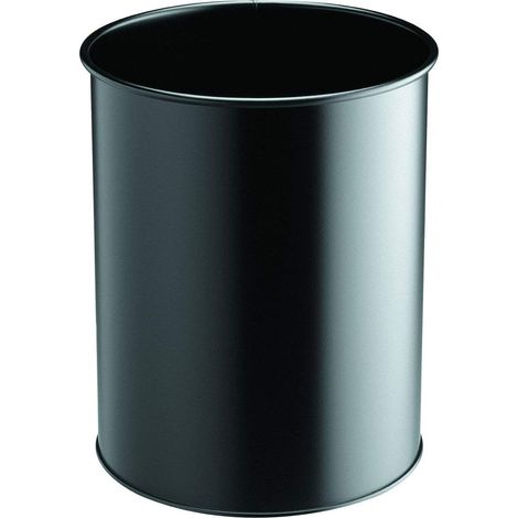 Durable 330101 cestino per rifiuti Rotondo Poliestere, Acciaio Nero