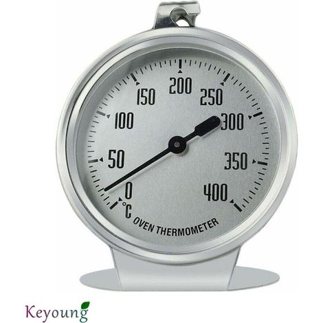 Abcrital – Thermomètre de four en acier inoxydable – Plage de mesure 0 à 400 °C – Grand afficheur pour grillades et fumoirs – Dimensions 9 x 7 cm (1/5)