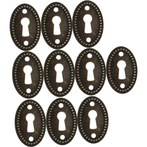 10 cache-serrure ovales 35x23mm en alliage décoratif pour meubles (1/5)