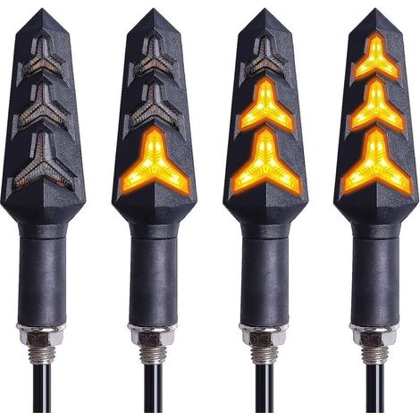Clignotants de moto à LED, ensemble de 4 avec ampoules 12V à 12 LED (1/5)