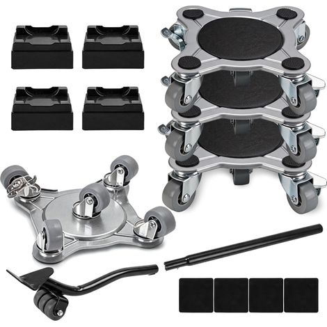 Rouleur Transport Meubles 1000kg - Système Déplacement 4 Chariots Élévateur, 2 Housses Protection, 4 Patins Élevation, 4 Tapis Antidérapants (1/5)