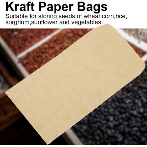 100 sacs en papier kraft pour maïs, blé, riz et graines, format enveloppe, 6 x 11 cm (1/5)
