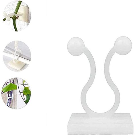 100 pezzi - Clip per piante da parete - Gancio adesivo invisibile per piante rampicanti da parete - Gancio autoadesivo per piante - Gancio adesivo a strappo per piante rampicanti - Clip per piante ram (1/5)