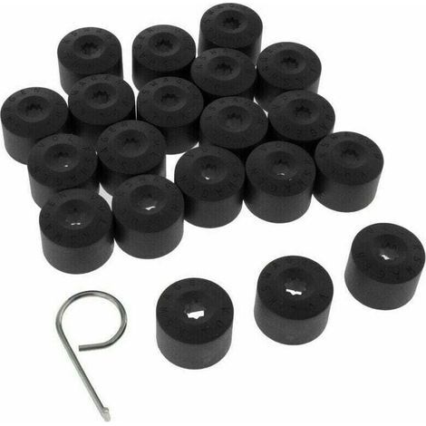 20pcs pour VW Golf Cache Boulon Jantes Voiture Ecrou de Roue Bouchon Noir (1/3)