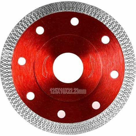 Disque diamant 125 mm pour carrelage – Coupe sèche et humide – Alésage 22,23 mm – Compatible meuleuses d'angle et machines à marbrer (1/4)