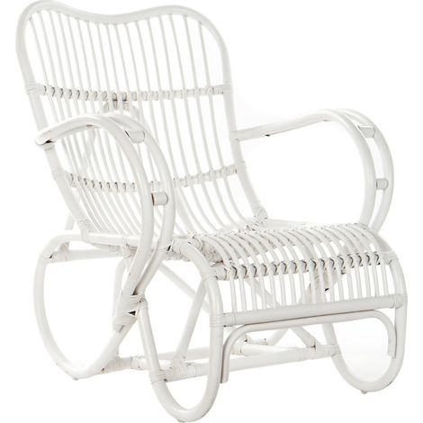 Fauteuil élégant blanc en rotin durable et confortable - Blanc pur et naturel (1/5)