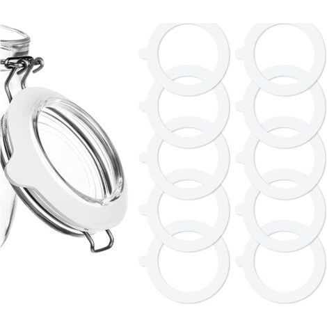 10 Pièces Bocaux Bague d'Étanchéité, Joint Silicone Bocal Joints, Joints de Rechange en Silicone, Joints en Caoutchouc, pour Bocaux en Verre, Conserver Les Aliments (1/5)