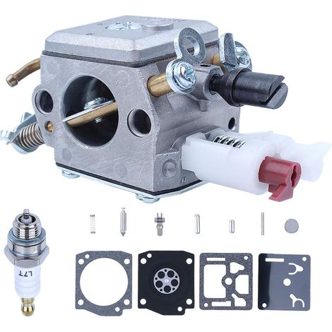 Adefol Kit de réparation carburateur pour tronçonneuse Husqvarna 340 345 350 353 EPA 346XP Pièces de rechange 503283208 pour Zama C3-EL18B RB 45 Bougie (1/5)